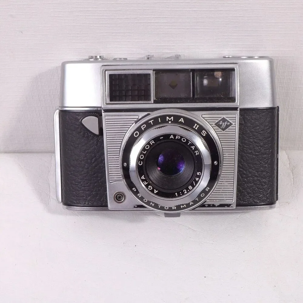 Agfa Optima II S Film Camera Color-Apotar 45mm f/2.8 Leather Case